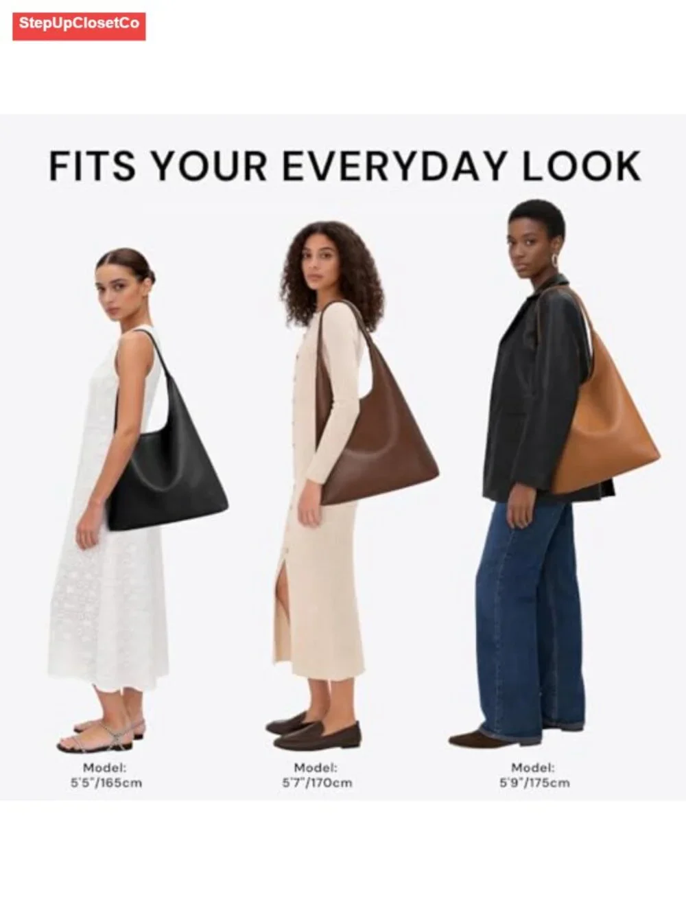 Vegan Leather Slouchy Hobo Bag with Matching Mini Purse Set